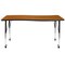 Flash Furniture Rectangle 26 W, 60 L, 30 H, Chrome, Laminate, Particleboard, Steel, Wood Grain XU-A3060-CON-OAK-T-A-CAS-GG - alternate 5